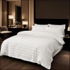 Four-piece bedding set for hotels and guesthouses, three-piece set for homestay rooms, white satin strip bed sheets and duvet covers for hospitals and homestays Specification image